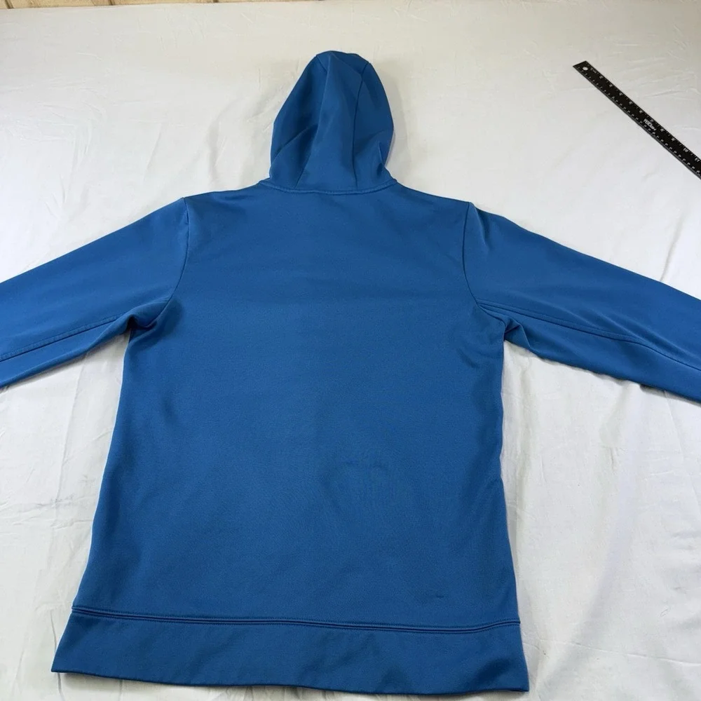 The North Face Knit Sweater Fleece Full Zip Logo Hoodie Men's Small‎ Aqua Blue